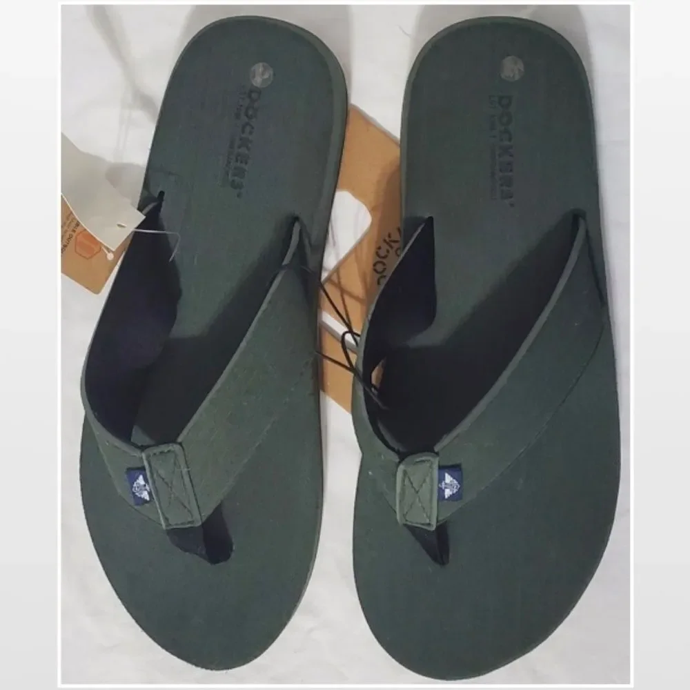 New Dockers Mens Flip Flops Premium Brushed EVA Outdoor Green Shoes Medium 8 9